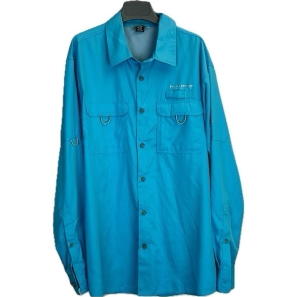 Field & Stream SmartCool Men’s FlyFishing Shirt Blue Mesh Cape Long Sleeve